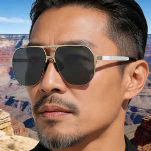 Lunettes de soleil polarisées pour homme Ks-3991, monture carrée, verres TAC UV400, monture en plastique et métal, couleur noire, pour usage extérieur - Product Image 3