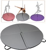 Tapis de pole dance pliable 4ft x 4ft, coussin de sol portable avec revêtement en PU, rempli de mousse de polyéthylène expansé, pour la maison, la gym, le Pilates et la danse