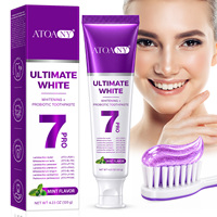 Dentifrice blanchissant violet ATOANY avec 7 probiotiques, nettoyage en profondeur, haleine fraîche, élimine les taches jaunes, sans danger pour l'émail, soin buccal quotidien