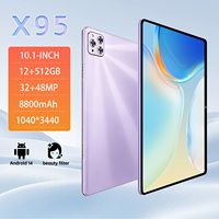 X95 10.1" Zenith Phablet 12GB+1TB 108MP 8000mAh 5G LTE Dual SIM+TF Type-C AMOLED 120Hz Layar Dome MTK Octa Core Elite Wi-Fi