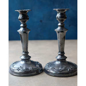 Mirellas Pair Burnished Silver Metal Candlesticks Home Decoration Wedding Use Stand Candelabra <b>Candle</b> Holders Model <b>Centerpieces</b> - Product Image 5