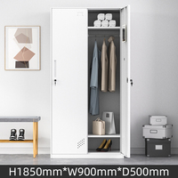 Armoire métallique à bord étroit avec 2 portes, serrure électronique, pour chambre d'enfant, en acier, rangement pour vêtements d'enfants