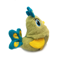 Jouet à mâcher couineur en peluche douce pour chien, série Oiseaux, motif Paon, design mignon
