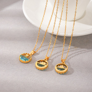 Collier pendentif anti-ternissement en acier inoxydable, série Océan, avec breloques voilier, étoile de mer et baleine, pour femme, cadeau de plage - Product Image 2
