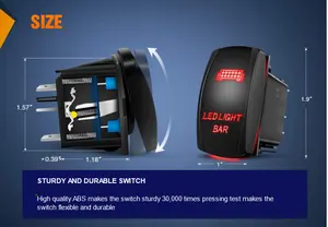 WattBons एलईडी प्रकाश बार घुमाव स्विच लाल/नीले 5Pin लेजर पर/बंद एलईडी प्रकाश 20A/12V 10A/24V स्विच जम्पर तारों के लिए सेट ऑटो