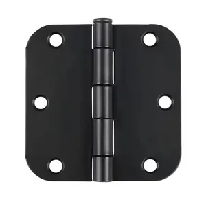 3.5*3.5 Folding Hinges Round 3-1/2" X 3.5" 5/8 Radius Matte Black Flush Hinge Wholesale Wood Door Square Hinges