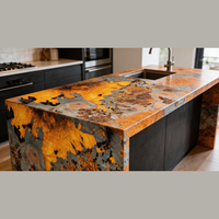 Panneau mural en marbre exotique translucide sur mesure de qualité supérieure, dalle de pierre naturelle orange polie pour mur d'accentuation de villa et hall d'hôtel