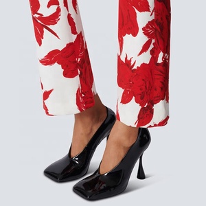 Escarpins personnalisés à talons hauts pour femme, chaussures d'été chic à patchwork, bout carré sur talon aiguille - Product Image 2