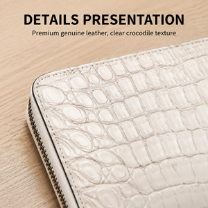 Cartera de Mano de Piel de Cocodrilo <span class=keywords><strong>Siamés</strong></span> Tailandés Genuina, Unisex, con Cierre de Cremallera, Estampado Animal de Alta Calidad, Cartera Larga - Product Image 5