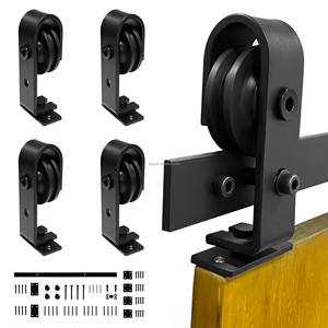 WEKIS Industrial Bifold Barn Door <b>Hardware</b> Kit Screw Outdoor Use Brass Steel Material 6.6ft Track Wall Bedroom Kitchen - Product Image 5