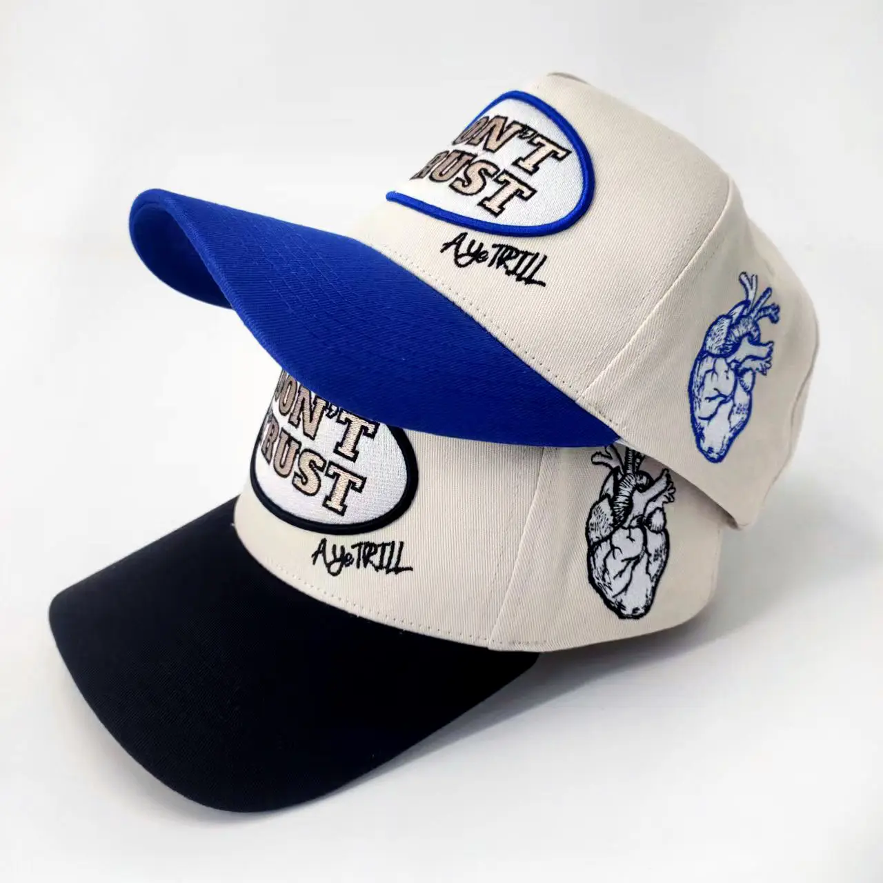 Customizable Two-Tone Embroidered Logo Baseball Caps
