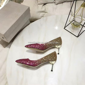 Zapatos de Tacón Alto con Lentejuelas Degradadas JC Super Brillantes de 7CM para Banquete y Boda, Zapatos de Tacón Alto de Moda para Mujer Jimmyschoo - Product Image 3