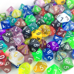 Juego de dados poliédricos de 10 caras, surtido de dados de colores mixtos para juegos de mesa Dnd Rpg - Product Image 1