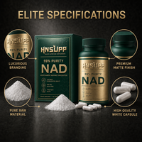 Complément alimentaire liposomal NAD, 120 capsules, complément alimentaire pour l'énergie cellulaire, vitalité quotidienne, soutien au bien-être, végétalien, sans OGM