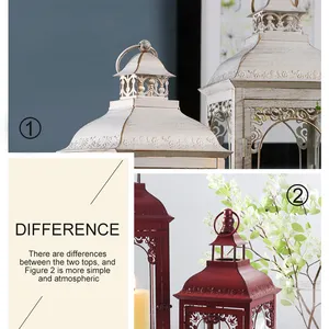 European-style Iron Floor-standing Candle Holder Retro Carved Road Lanterns Outdoor Wind Lamps