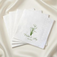 Serviettes de table personnalisées en papier simple 3 plis de haute qualité, monogramme personnalisé, pour mariage, fête en plein air, événement formel, décoration de table