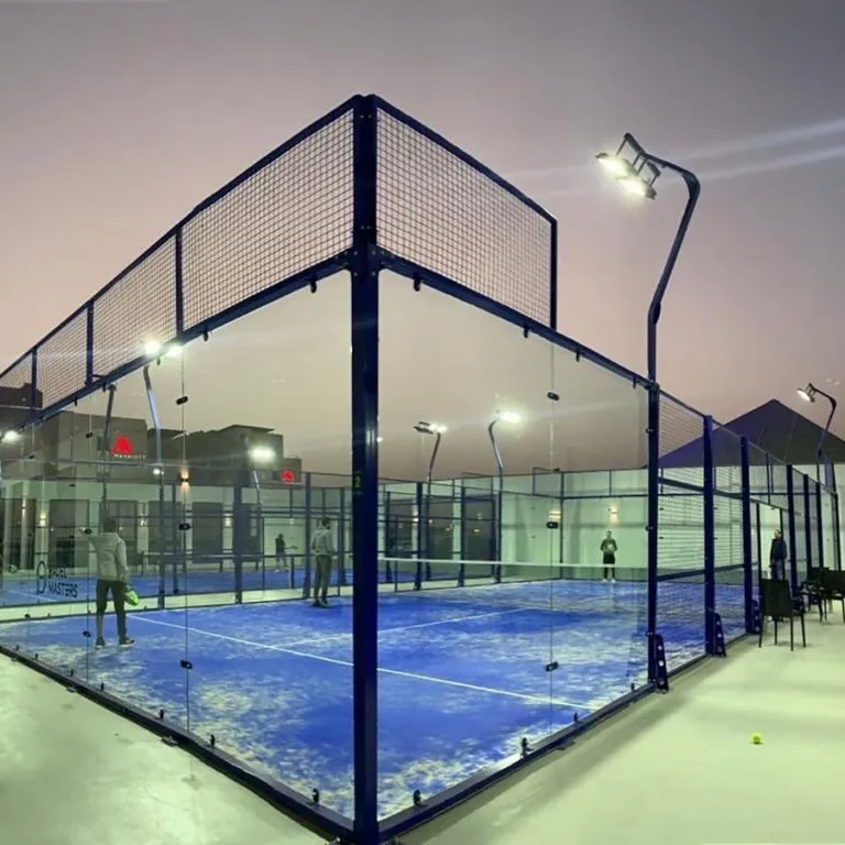2023 Modell im Schlussverkauf 20 × 10 m Größe langlebig Indoor und Outdoor tragbar voll panorama Paddle Tennisplatz Padelplatz