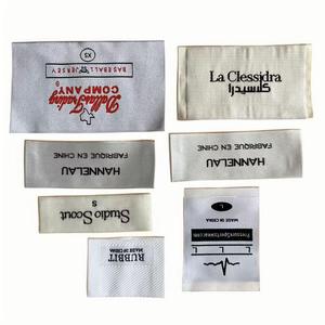 100% <strong>Organic</strong> Cotton High Density Jacquard Clothes Satin Woven Tag <strong>Custom</strong> Personal Logo Garment Fabric <strong>Label</strong> Clothing Woven <strong>Label</strong>