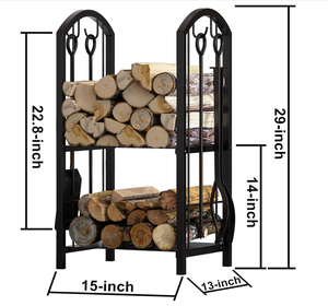 Kit complet de démarrage pour foyer de camping avec soufflet, accessoires robustes pour brasero extérieur à glissement fluide, support de bûches - Product Image 2