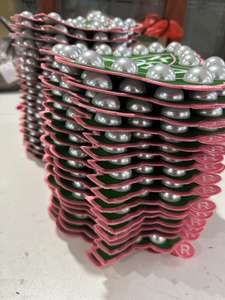 特注手作り3D真珠アイビーシールド刺繍パッチに縫い付けられた鉄にパッチソロリティピンクとグリーンダイパッチジャケット帽子用 - Product Image 6