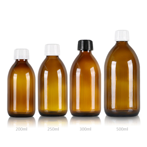 Botella de Vidrio Ámbar Redonda para Líquidos Orales de 30ml, 60ml, 100ml, 125ml, 150ml, 200ml, 250ml, 300ml, 500ml con Tapa de Rosca - Product Image 5