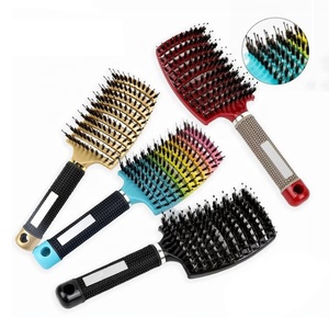 FYD Custom Bunte Massage Haarkamm Friseur Hohl gitter Kamm breite Zähne entwirren quadratische Haar bürste Lockige Haar bürste