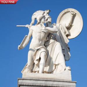 YOUFINE Escultura Clásica de la Diosa Guerrera Atenea en Mármol Blanco para Decoración de Plazas y Villas - Product Image 3