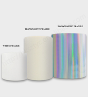 Autocollants fragiles en vinyle holographique transparent blanc A4 découpés sur mesure en usine, 500 pièces, pour bougies, cadres photo et artisanat