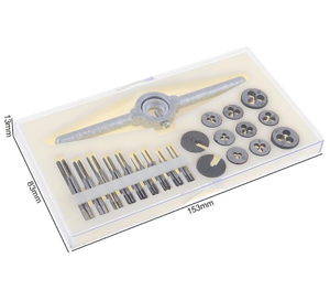 Kit d'outils de filetage métrique en métal de 31 pièces, comprenant des <span class=keywords><strong>tarauds</strong></span> <span class=keywords><strong>et</strong></span> des <span class=keywords><strong>filières</strong></span> - Product Image 6