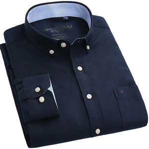 Camisa <span class=keywords><strong>Oxford</strong></span> de manga larga de talla grande para <span class=keywords><strong>hombre</strong></span>, <span class=keywords><strong>camisas</strong></span> con cuello y puños en contraste con botones para <span class=keywords><strong>hombre</strong></span> - Product Image 3