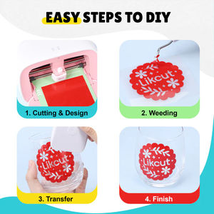 Permanent <strong>Vinyl</strong> Roll Bundle 4.5" X 6ft, 8 Assorted Colors, PET Backing Adhesive <strong>Vinyl</strong> for Likcut, Outdoor Use Easy to Cut &amp; Weed - Product Image 2