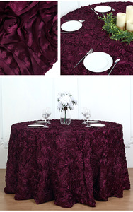 Nappe ronde <span class=keywords><strong>de</strong></span> <span class=keywords><strong>luxe</strong></span> grise à roses 3D en relief - Housse <span class=keywords><strong>de</strong></span> table élégante en satin pour mariage, banquet et décoration <span class=keywords><strong>de</strong></span> fête - Product Image 6
