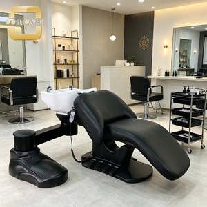 Lit de lavage électrique inclinable avec <span class=keywords><strong>système</strong></span> de contrôle intelligent et bassin en céramique pour salons de spa capillaire professionnels - Product Image 1