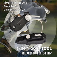 Outil de réparation de divots de golf portable multifonction 5-en-1 en plastique, marqueur de balle, compteur de score et nettoyeur – Essentiel pour les golfeurs – Expédition immédiate