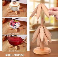 Sous-verres en bois isolants, écologiques, modernes et résistants à la chaleur, en forme d'arbre, de haute qualité, pour la table - Cadeaux