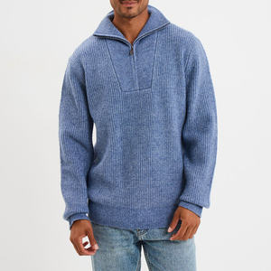 Cárdigan de Invierno para Hombre, con Cuello Camionero, Rayas Acanaladas, Cierre de Cremallera, Construcción Transpirable, Ideal para Combinar con Otras Prendas - Product Image 6