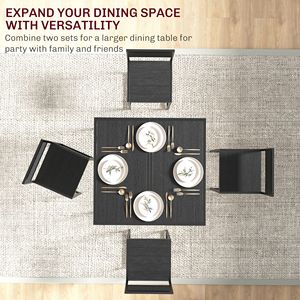 Ensemble de table à manger 3 pièces en métal noir de style industriel, meubles de cuisine et de salle à manger pour petits espaces - Product Image 4