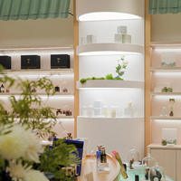 Comptoir de présentation robuste pour cosmétiques, maquillage et parfums avec éclairage LED pour salons de beauté et magasins de détail