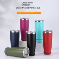 Gobelet isotherme Bluetooth durable de 20 oz, tasse à café portable pour voiture, double paroi, isolation thermique, réutilisable, tasse de voyage
