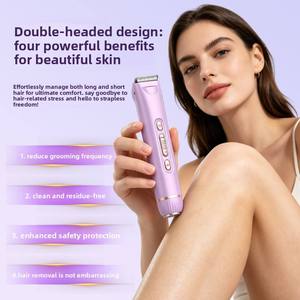 Mini rasoirs électriques rechargeables XBH Home Travel à double tête pour l'épilation des bras, des aisselles, des jambes, des poils pubiens et du corps pour femmes - Product Image 2