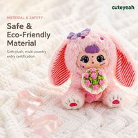 Peluche interactive intelligente Aimmy, lapin kawaii, jouet en peluche doux, lapin aux longues oreilles, poupée, bouquet de fleurs au crochet, chat vocal IA, Montessori