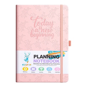 Carnet de planification quotidienne et hebdomadaire A5 avec pages intérieures en anglais, logo personnalisé et bande de maintien, livraison directe d'usine, cadeau exclusif - Product Image 5