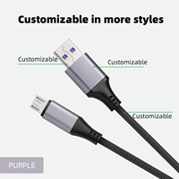 Câble de données renforcé en nylon tressé WISTAR Factory USB 2.0 a vers Micro, câble USB de type C à charge rapide pour smartphone