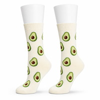 Chaussettes en coton à motifs originaux et amusants (aliments, chips d'avocat, bonbons, œufs) pour adultes, cadeau amusant, chaussettes tricotées montantes, vente en gros