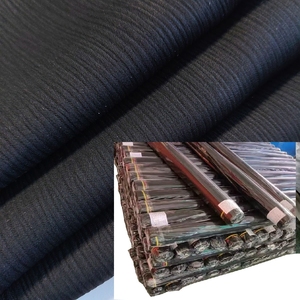 Nouveau tissu coréen noir Nida Abaya / Tissu crêpe / Rayures jacquard, tissu TikTok pour robes de femmes du Moyen-Orient, coréen - Product Image 1