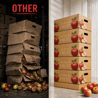 Bac de conditionnement ondulé à haute ventilation pour raisins, plateau maître empilable à ouverture supérieure pour fruits frais, destiné à l'exportation et au stockage frigorifique