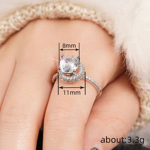 Anello geometrico romantico per donna, elegante gioiello da dito alla moda - Product Image 5