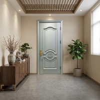 Porte intérieure en bois moderne et minimaliste OEM KX-45, portes affleurantes en polymère résistantes aux rayures, finies pour projets immobiliers de chambres à coucher