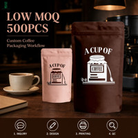 Sachets de café personnalisés en aluminium givré avec fermeture éclair, 250g, 500g, 1kg, 2kg, pour l'emballage des marques de café