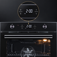 Four électrique encastrable 75L avec 9 fonctions de convection, minuterie numérique, bouton LED, porte en verre, contrôle de la température pour cuisine moderne
